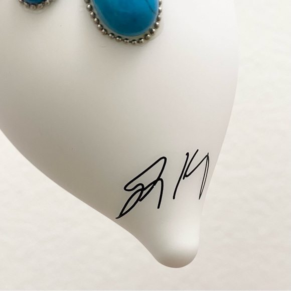 ST. JUDE Research Hospital Handblown Glass Faux Turquoise Christmas Ornament - Picture 12 of 12